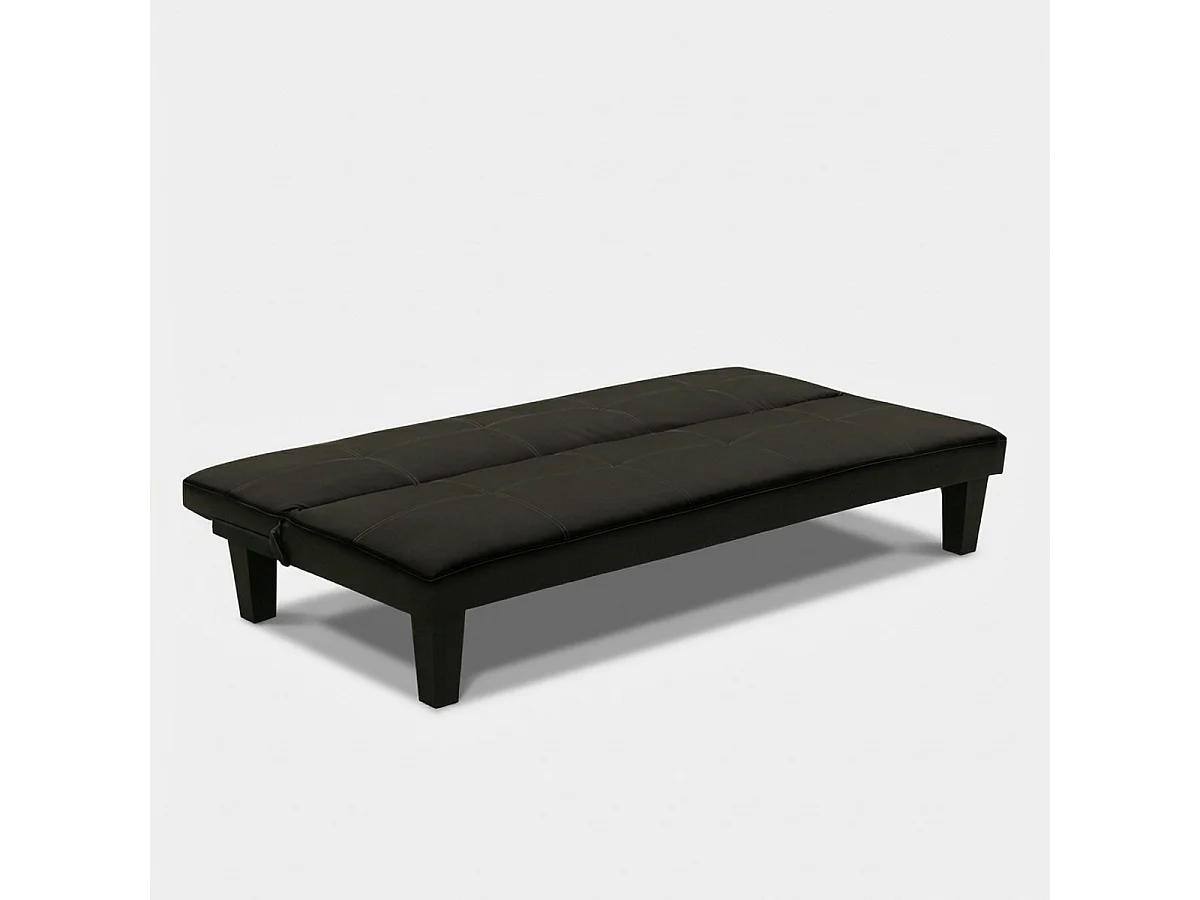 Canapé convertible 2 places clic clac en similicuir Topazio Joy - Noir