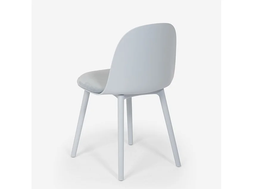 Silla con cojín acolchado de terciopelo cocina sala de estar restaurante Florya - Azul