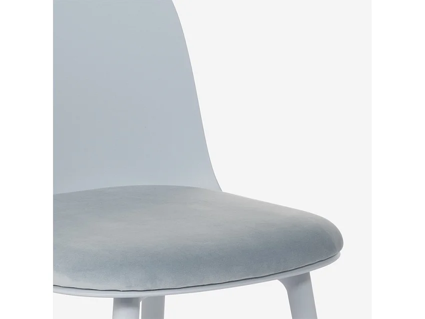 Silla con cojín acolchado de terciopelo cocina sala de estar restaurante Florya - Azul