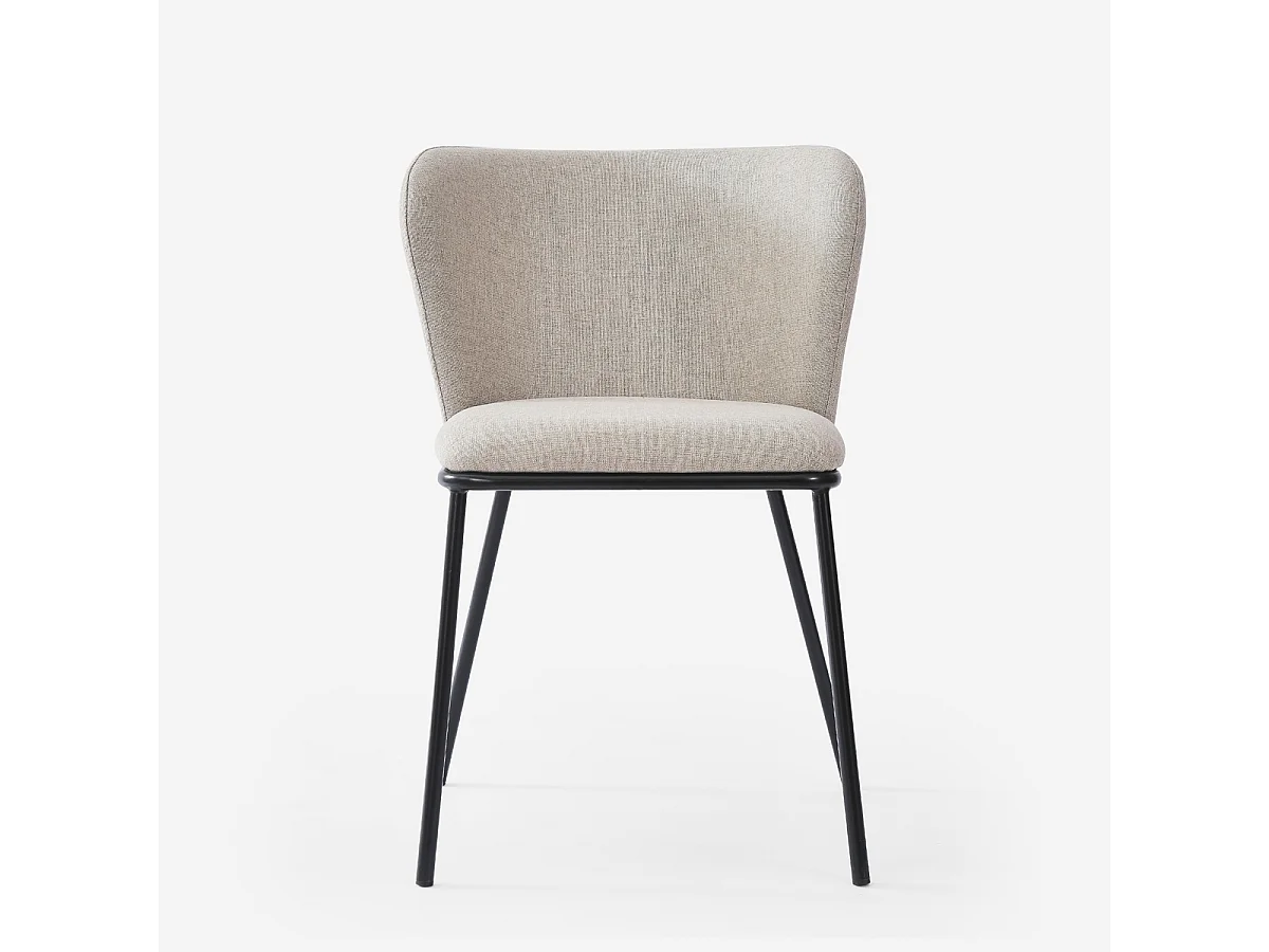 Stuhl für das Esszimmer in modernem Design aus Stoff mit schwarzen Beinen Lasta - Weiß