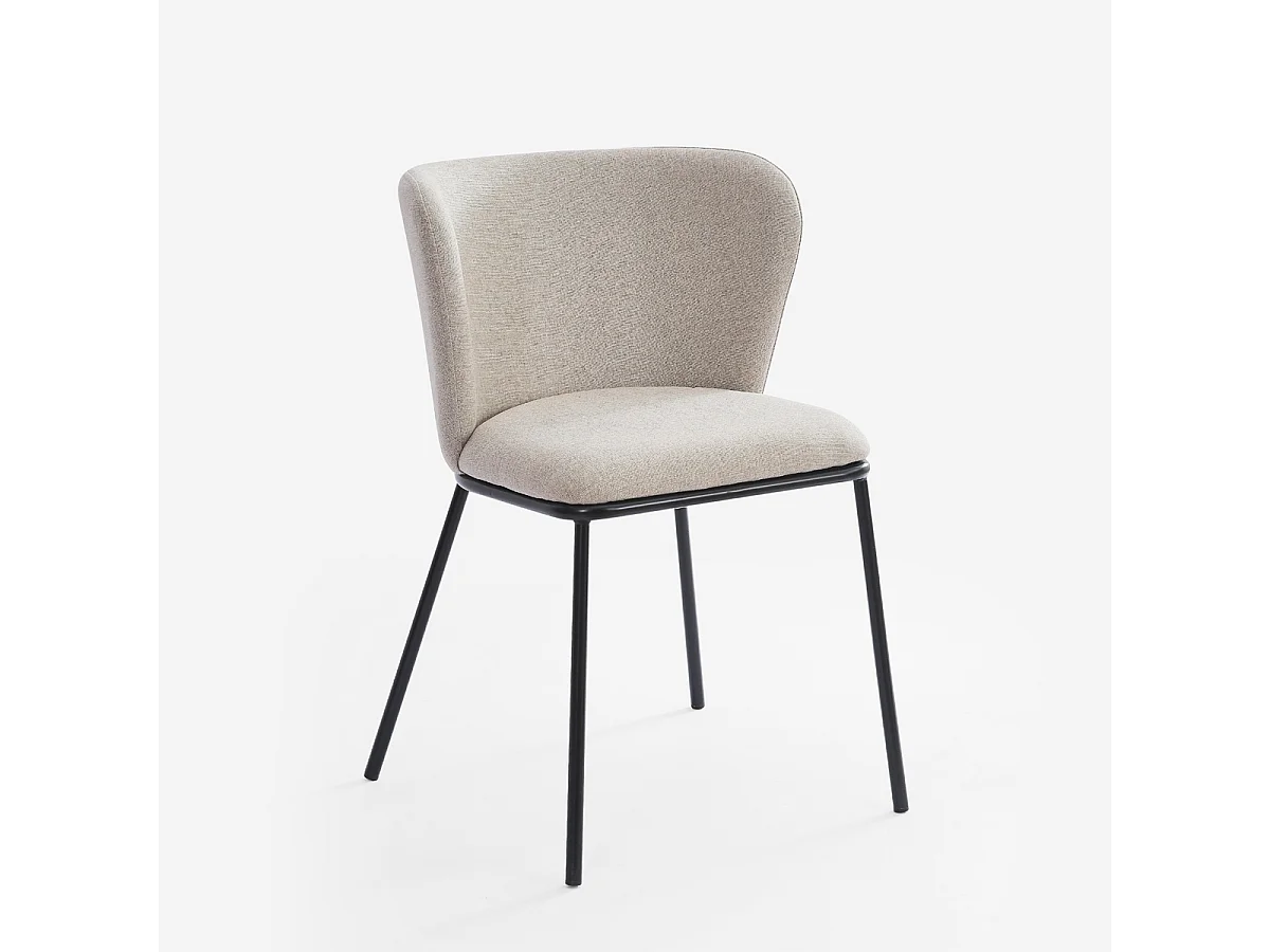 Stuhl für das Esszimmer in modernem Design aus Stoff mit schwarzen Beinen Lasta - Weiß