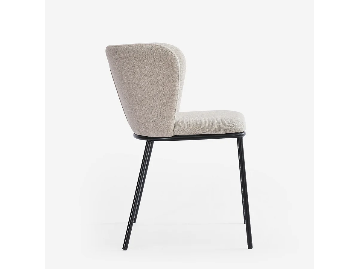 Stuhl für das Esszimmer in modernem Design aus Stoff mit schwarzen Beinen Lasta - Weiß