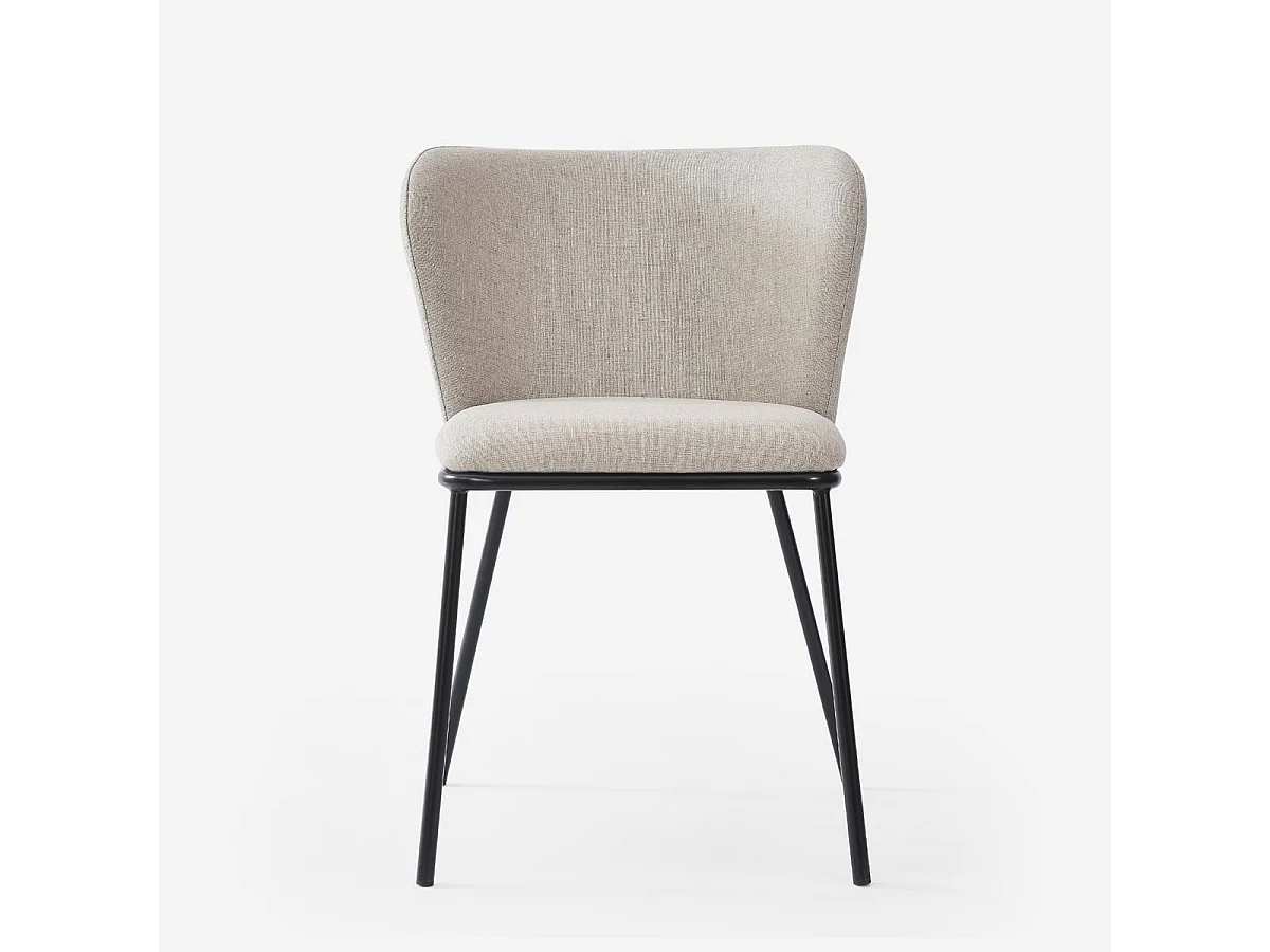 Stuhl für das Esszimmer in modernem Design aus Stoff mit schwarzen Beinen Lasta - Weiß