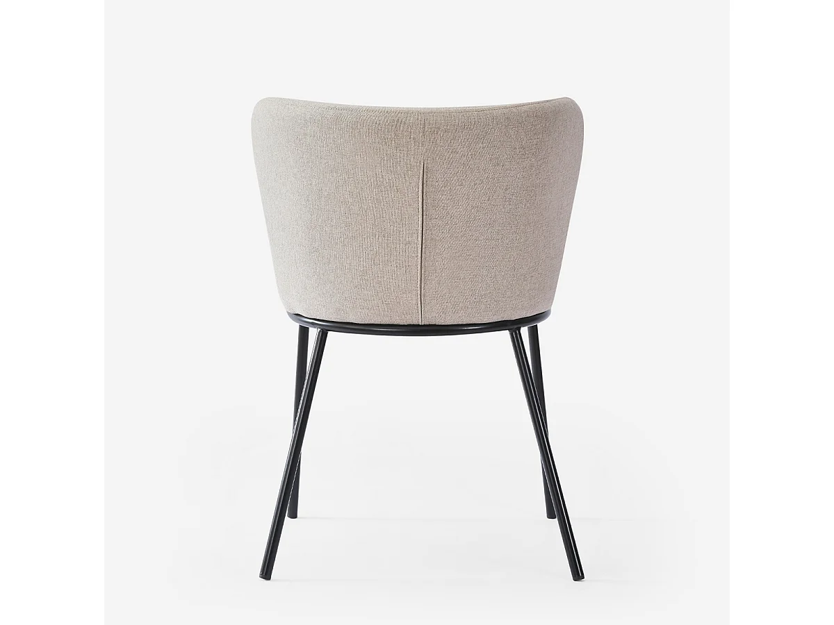 Stuhl für das Esszimmer in modernem Design aus Stoff mit schwarzen Beinen Lasta - Weiß