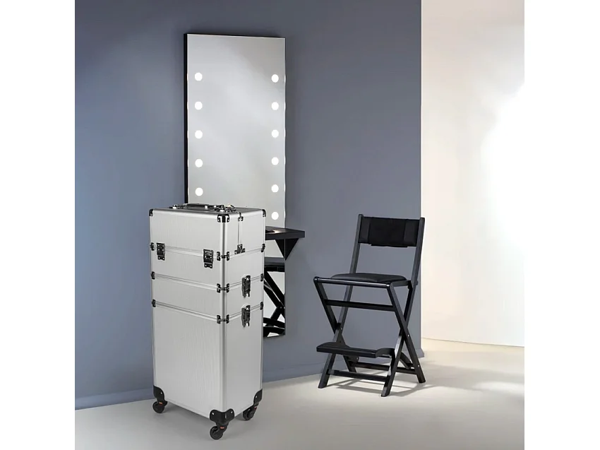 Kosmetik-Koffer Trolley mit 4 Rädern und Make-up-Fächern Sirius