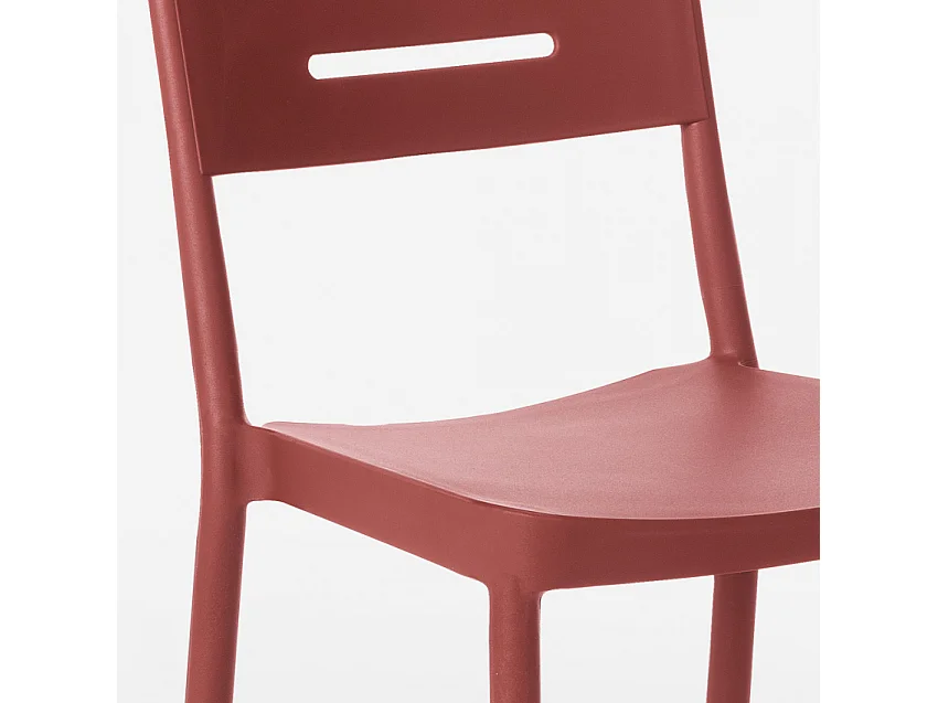Silla de diseño moderno de polipropileno para bar, cocina, restaurante y jardín Mose - Rojo