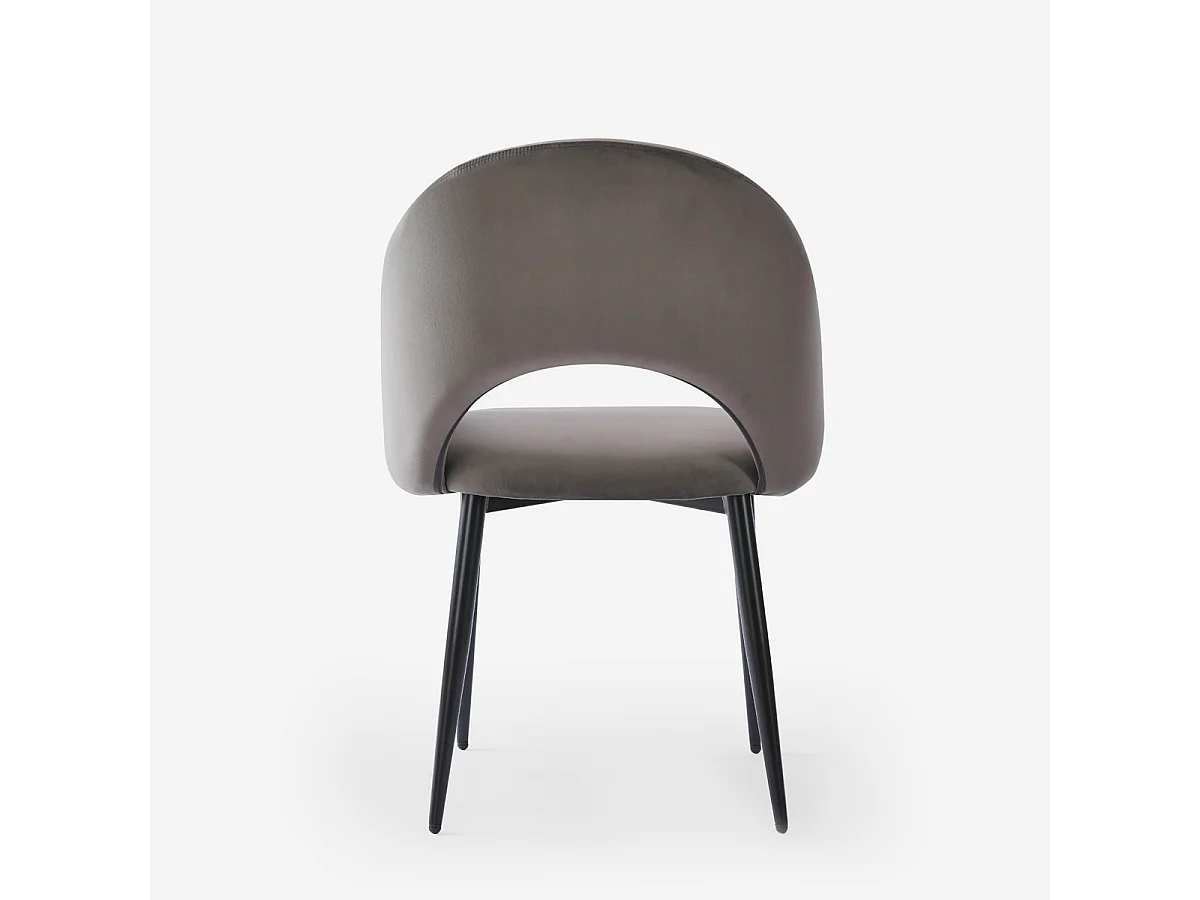 Sedia con braccioli moderna in velluto per sala da pranzo e cucina Rozan - Beige