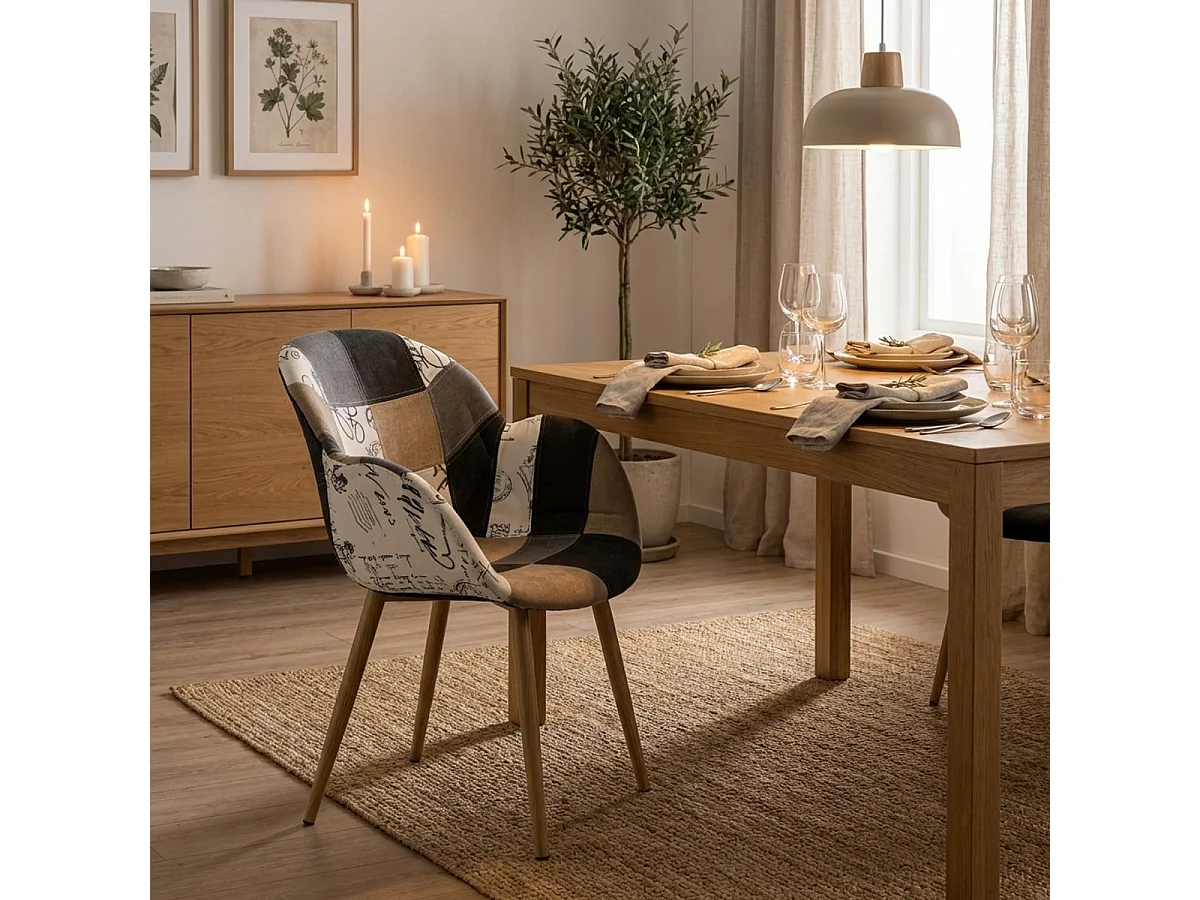 Sedia poltrona design patchwork nordico salotto cucina studio Finch - Patchwork 4