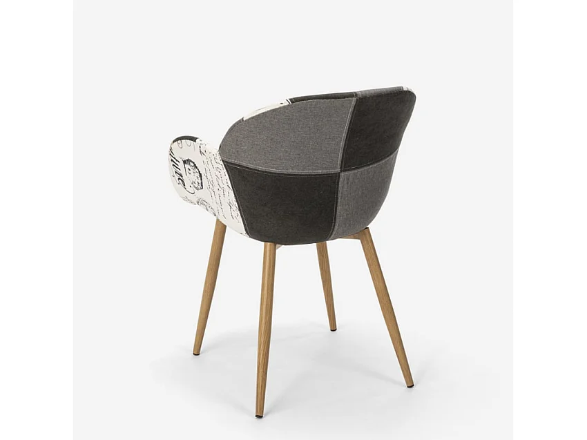 Sedia poltrona design patchwork nordico salotto cucina studio Finch - Patchwork 4