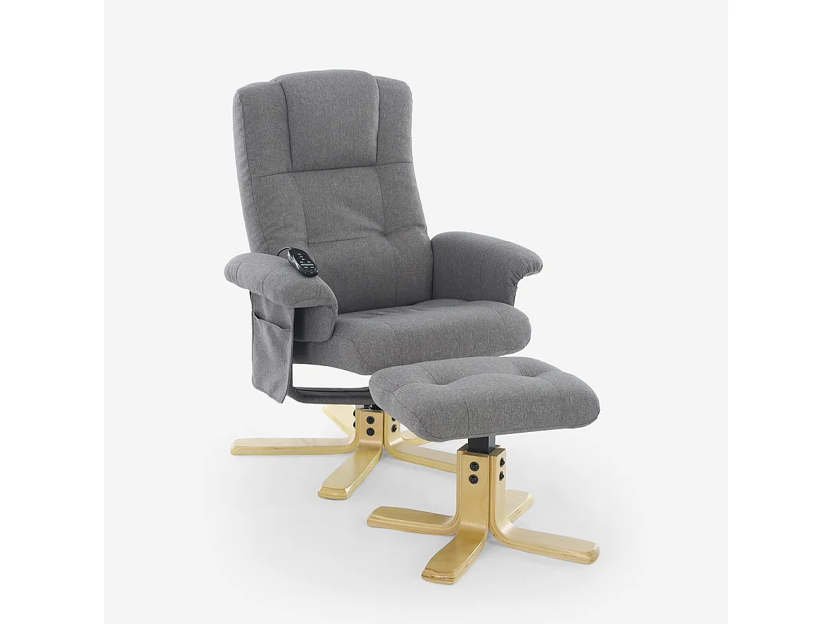 Sillón relax ergonómico con masaje, calor y reposapiés Nairo