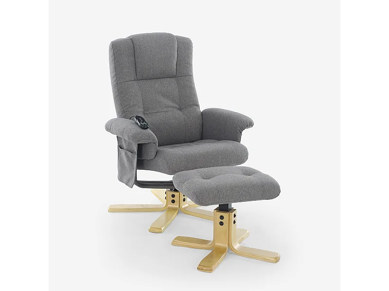 Sillón relax ergonómico con masaje, calor y reposapiés Nairo