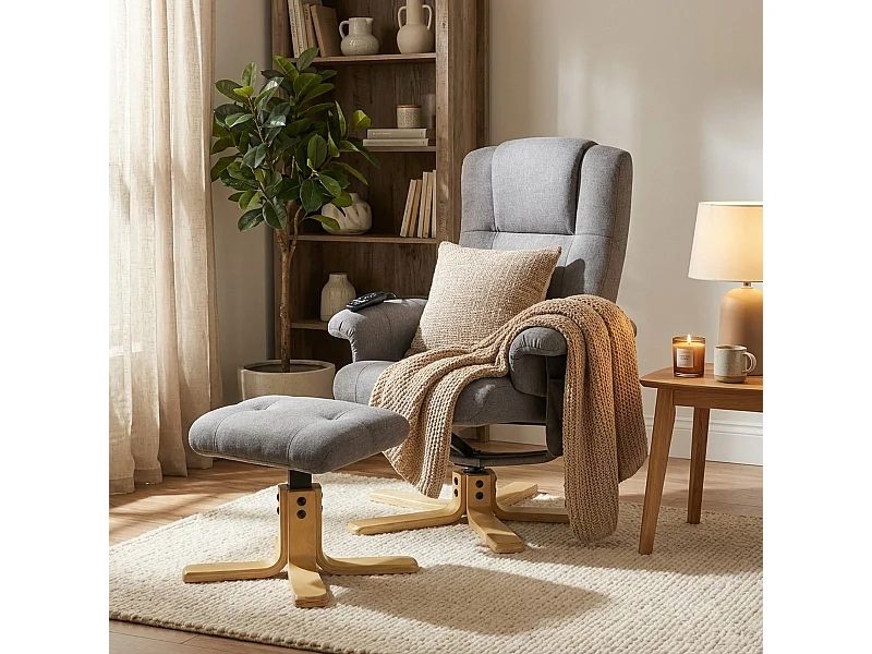 Fauteuil relax ergonomique massant chauffant avec repose-pieds Nairo