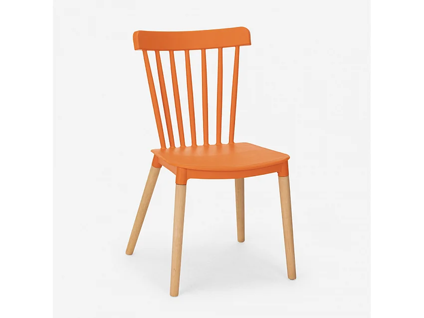 Silla de diseño moderno en restaurante al aire libre de cocina de madera de polipropileno Lys - Naranja