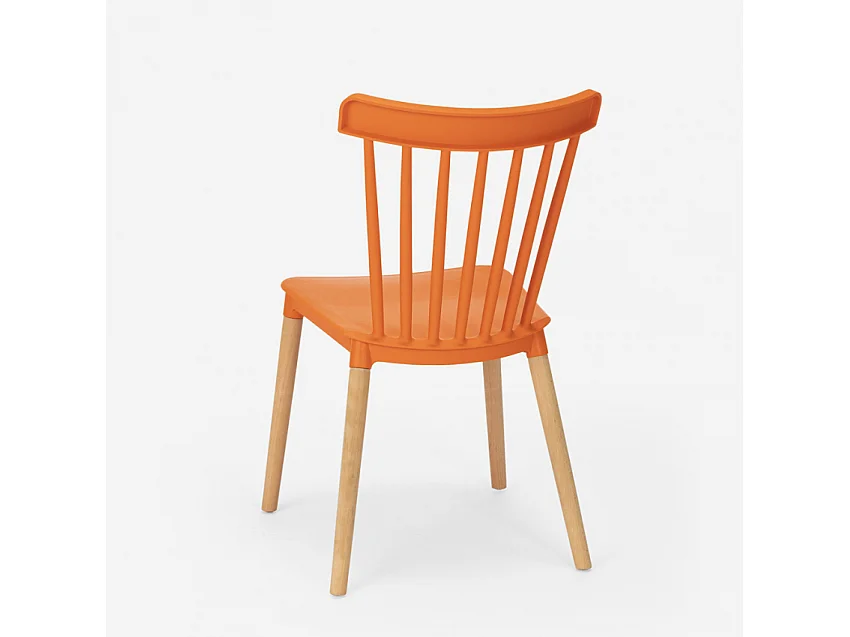Silla de diseño moderno en restaurante al aire libre de cocina de madera de polipropileno Lys - Naranja