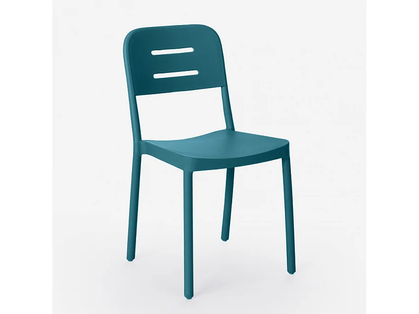 Silla de diseño moderno de polipropileno para bar, cocina, restaurante y jardín Mose - Azul Marino