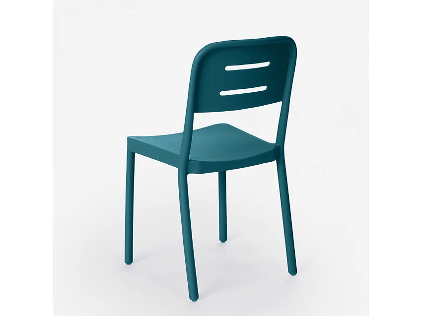 Silla de diseño moderno de polipropileno para bar, cocina, restaurante y jardín Mose - Azul Marino