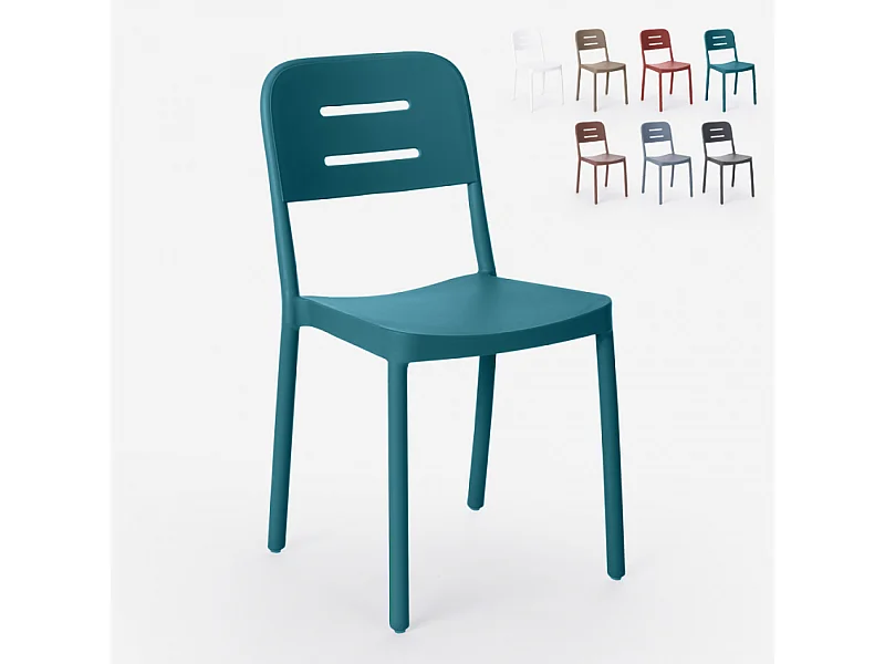 Sedia design in polipropilene moderno per bar cucina ristorante giardino Mose - Blu