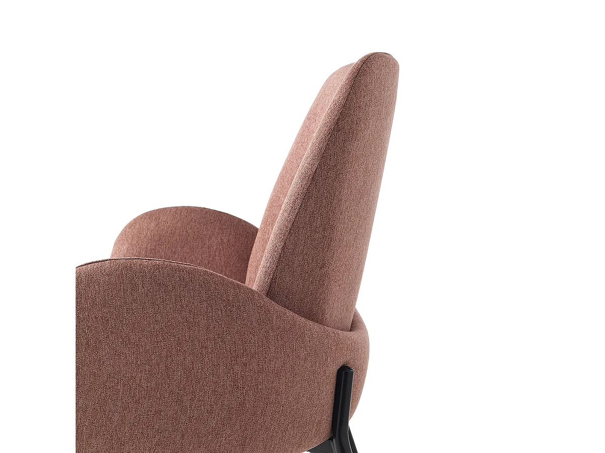 2 x Küchenstühle modern gepolstert aus Stoff mit Armlehnen Antea - Pink