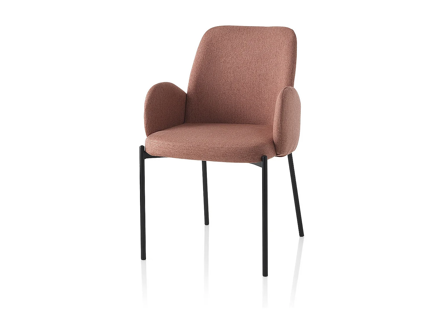 2 x Küchenstühle modern gepolstert aus Stoff mit Armlehnen Antea - Pink