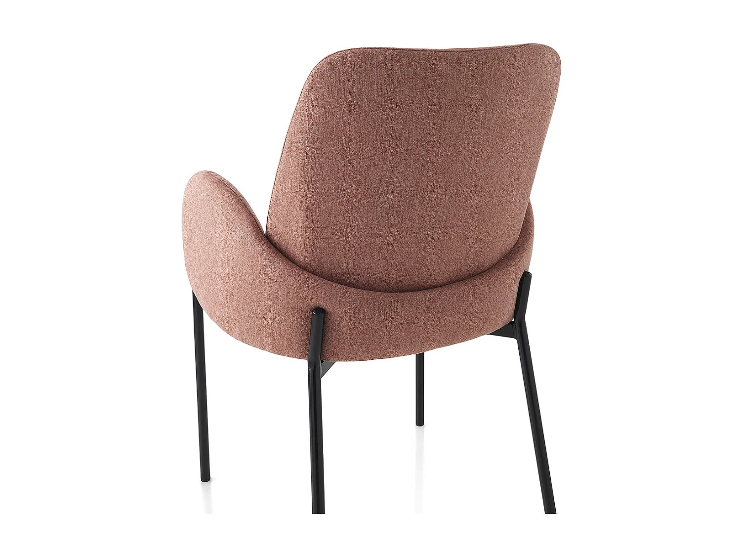 2 x Küchenstühle modern gepolstert aus Stoff mit Armlehnen Antea - Pink