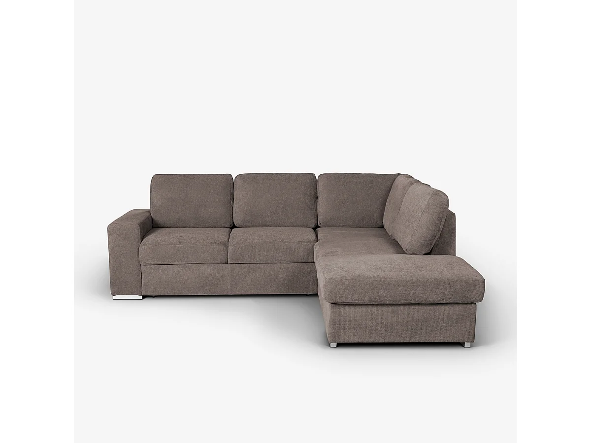 Schlafsofa 3-Sitzer mit rechter Chaiselongue und Stauraum Belka - Taupe