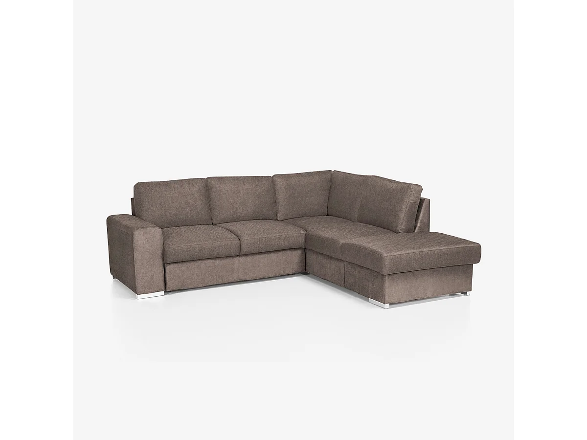 Schlafsofa 3-Sitzer mit rechter Chaiselongue und Stauraum Belka - Taupe