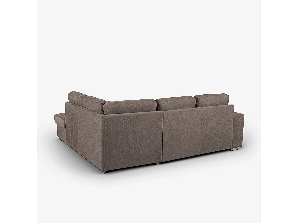 Schlafsofa 3-Sitzer mit rechter Chaiselongue und Stauraum Belka - Taupe
