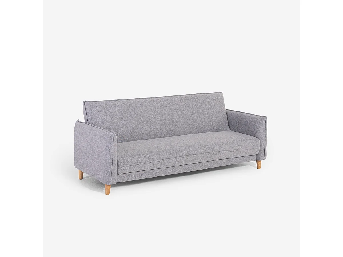 Divano letto 3 posti reclinabile clic clac in tessuto beige Gamma