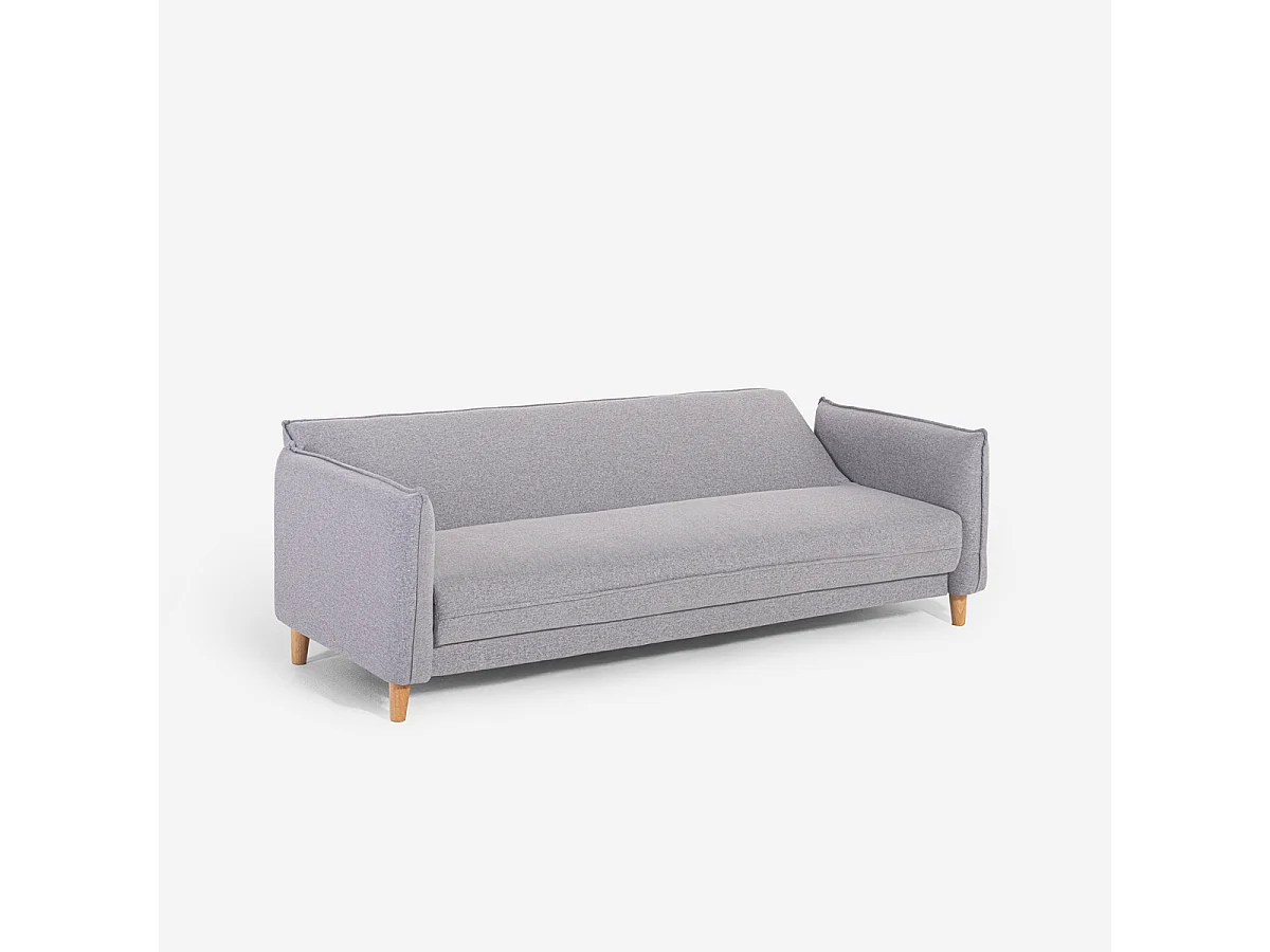 Divano letto 3 posti reclinabile clic clac in tessuto beige Gamma