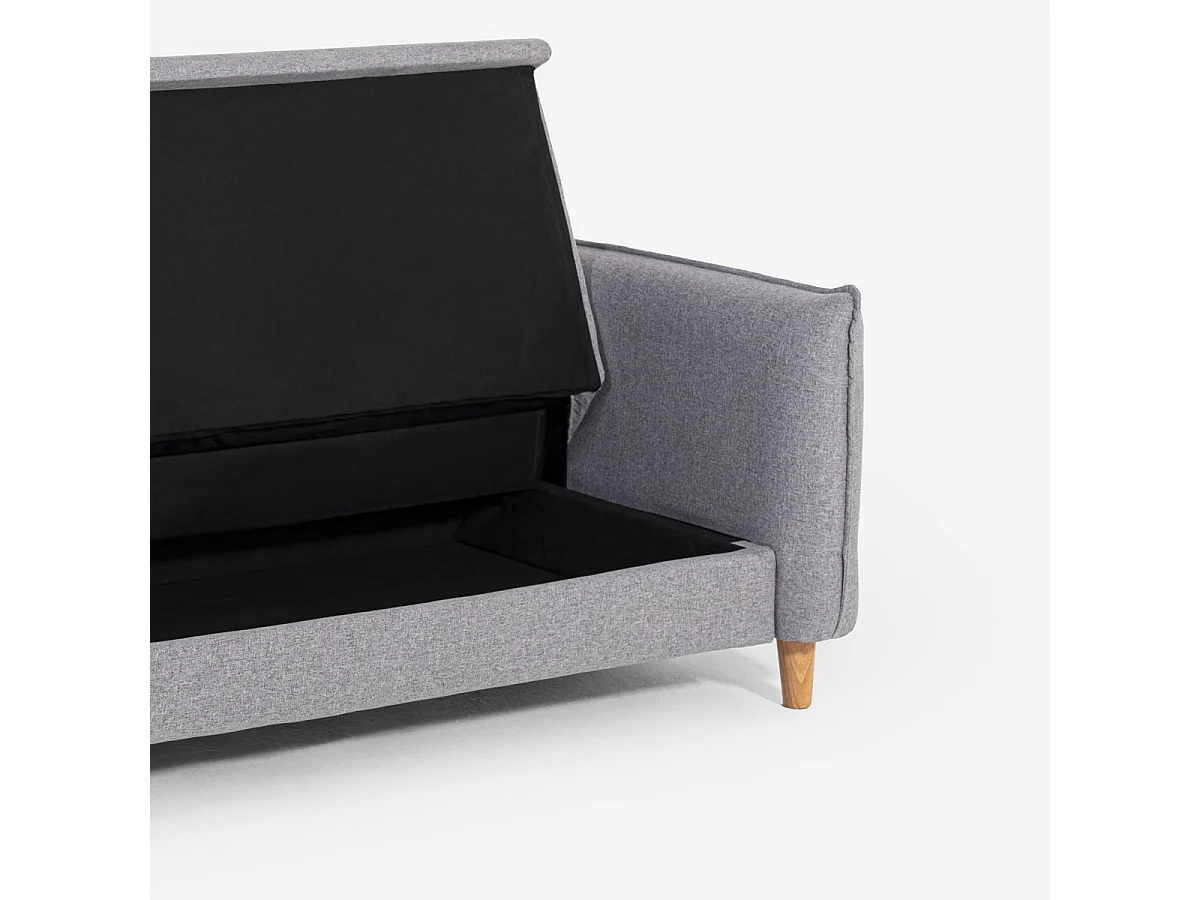 Divano letto 3 posti reclinabile clic clac in tessuto beige Gamma