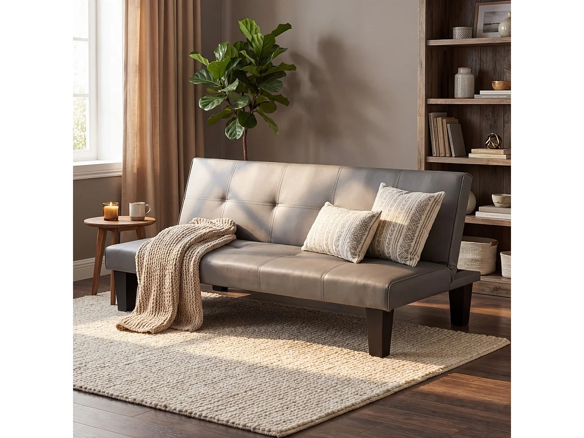 Divano letto 2 posti apertura clic clac design moderno similpelle Neluba Lux