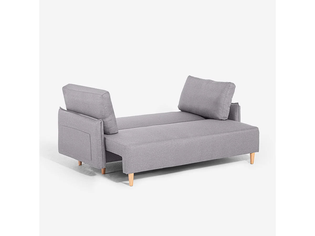 Canapé-lit 2 places style scandinave dossier inclinable Chara