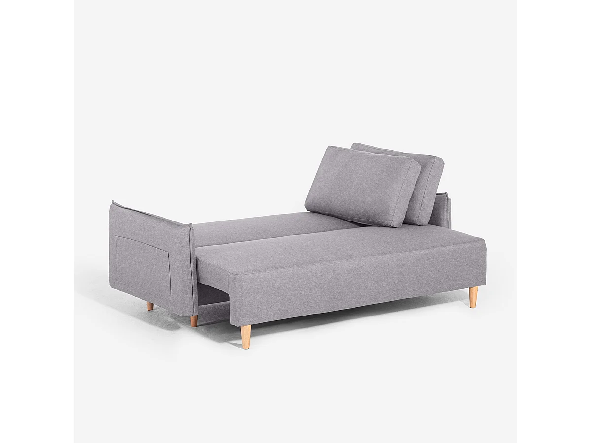 Canapé-lit 2 places style scandinave dossier inclinable Chara