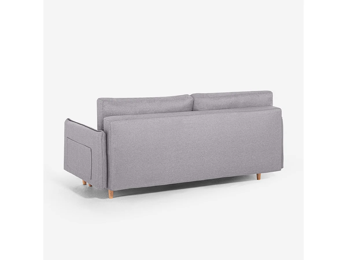 Canapé-lit 2 places style scandinave dossier inclinable Chara