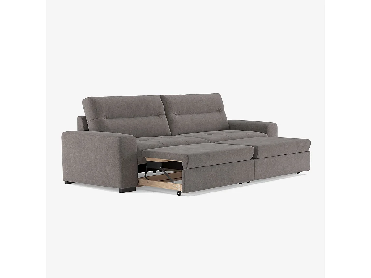 Ausziehbares modernes Schlafsofa 2-Sitzer 274x97cm Rali - Schwarz