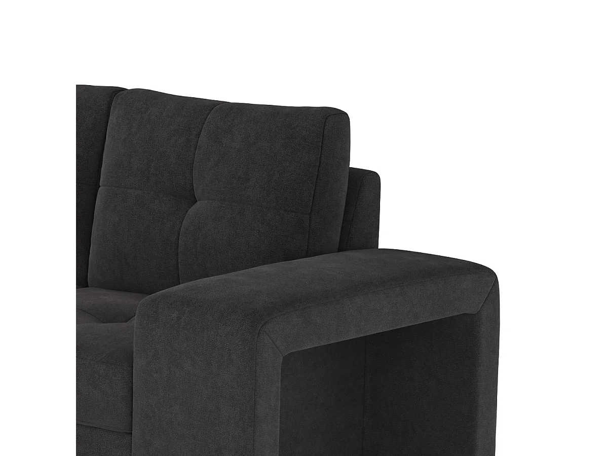 3-Sitzer Schlafsofa mit linker Eckbox und Hocker Saro - Schwarz