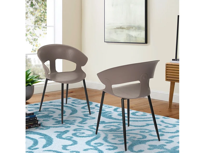 Silla de comedor de diseño moderno para bar y restaurante Evelyn - Gris Oscuro