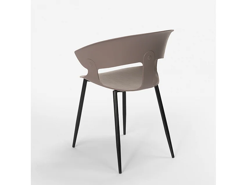 Silla de comedor de diseño moderno para bar y restaurante Evelyn - Gris Oscuro