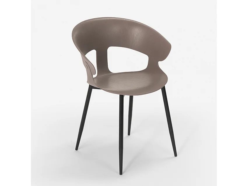 Silla de comedor de diseño moderno para bar y restaurante Evelyn - Gris Oscuro