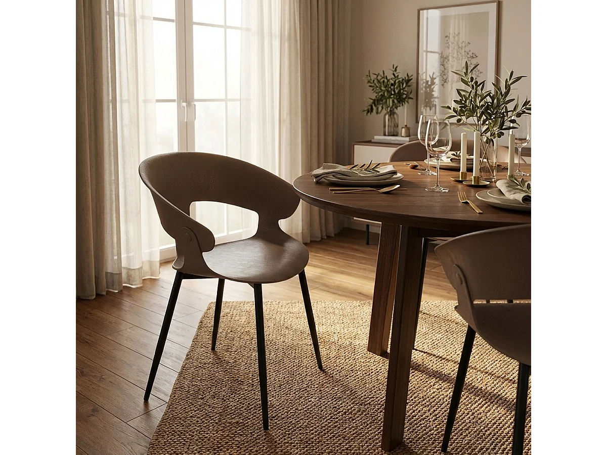 Silla de comedor de diseño moderno para bar y restaurante Evelyn - Gris Oscuro