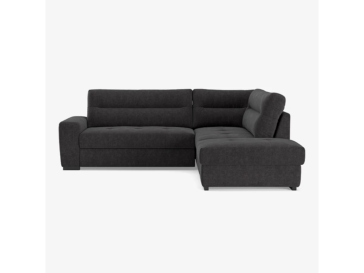 3-Sitzer Schlafsofa mit rechter Récamiere, Stoffbezug, Stauraum Kosta - Dunkel Grau