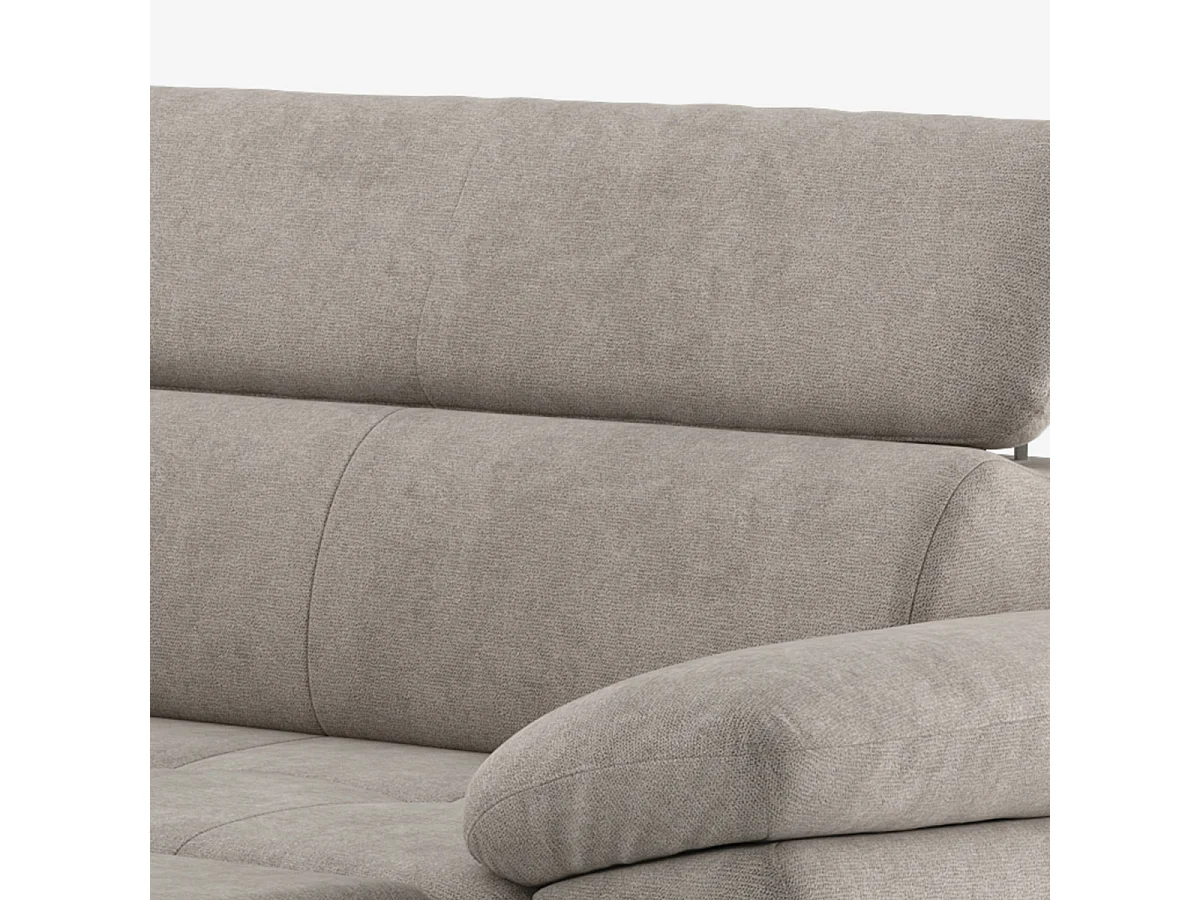 Modernes 3-Sitzer Schlafsofa mit linker Bettkasten-Ottomane Miral - Grau