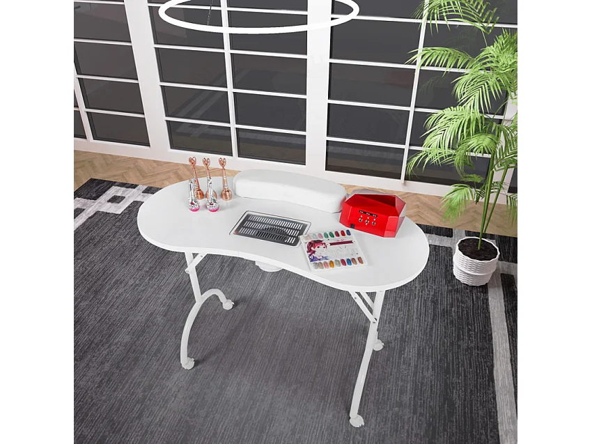 Tavolo portatile pieghevole per manicure e ricostruzione unghie Easynails - Bianco