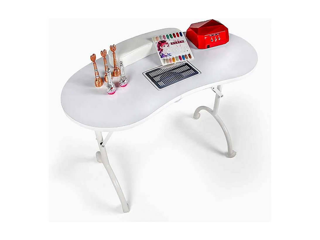 Tavolo portatile pieghevole per manicure e ricostruzione unghie Easynails - Bianco