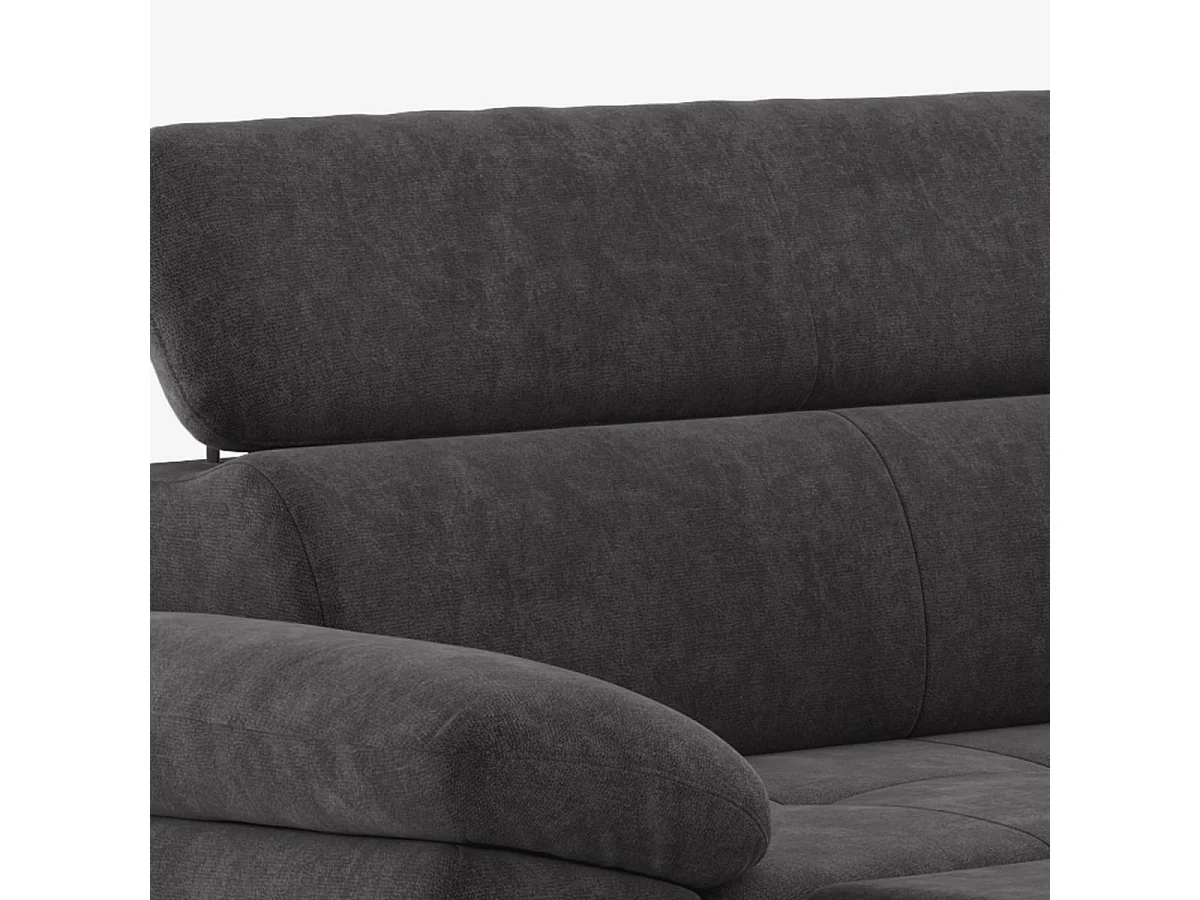 Schlafsofa mit rechter Bettkasten-Eckcouch und verstellbarer Kopfstütze Zuna - Braun