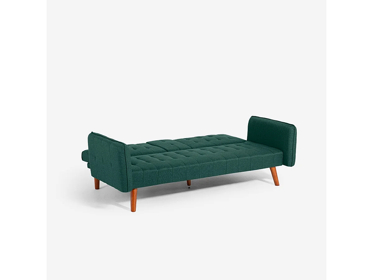 Schlafsofa 2-Sitzer verstellbar mit Armlehne und Getränkehalter Ember - Dunkel Grün