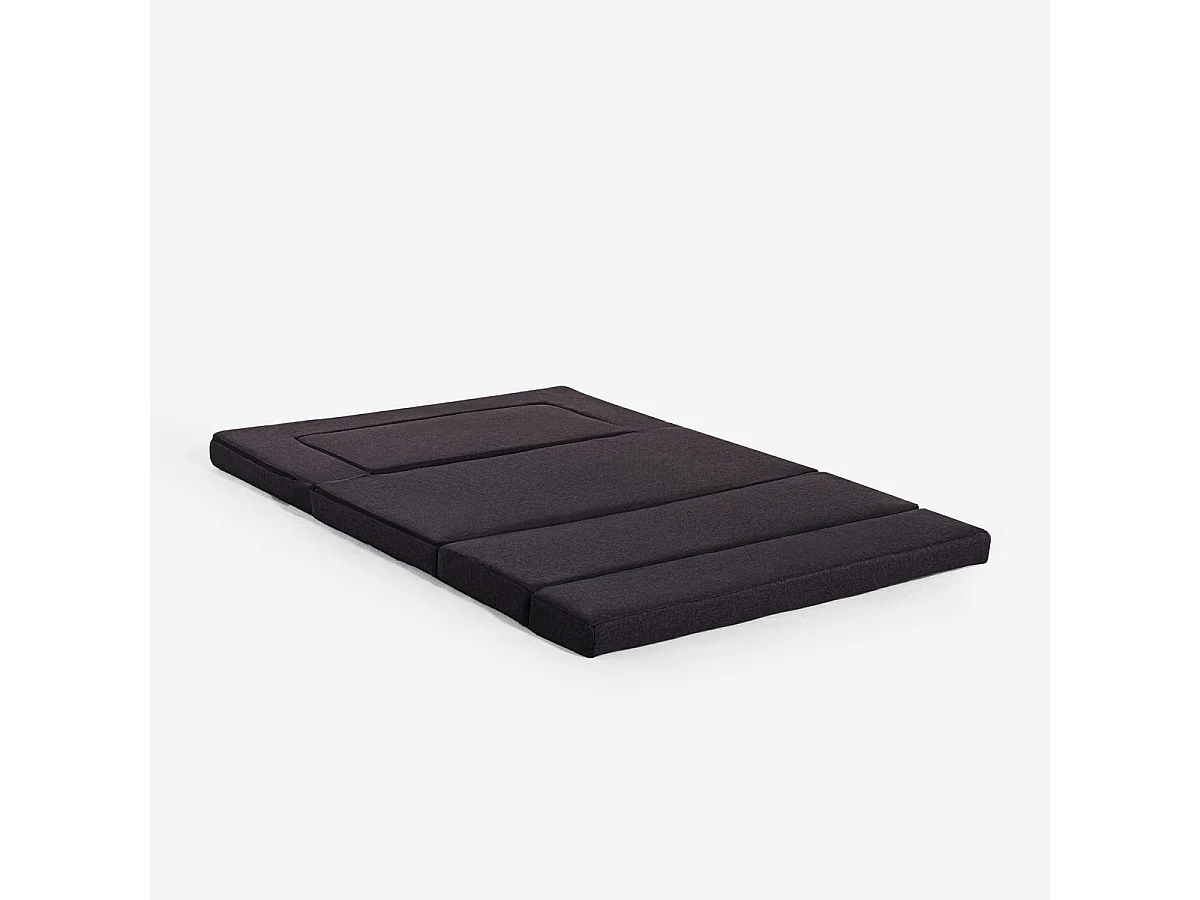 Schlafsofa 2-Sitzer, platzsparend zusammenklappbar, Stoff Miranda - Schwarz