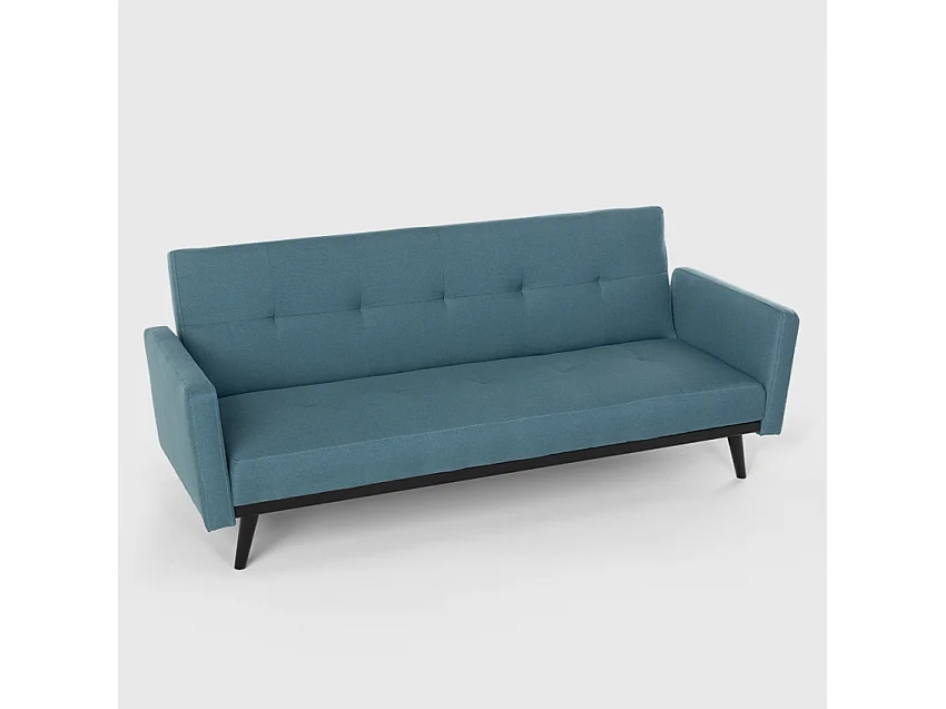 Divano letto 3 posti in tessuto reclinabile clic clac design moderno Tulum - Blu