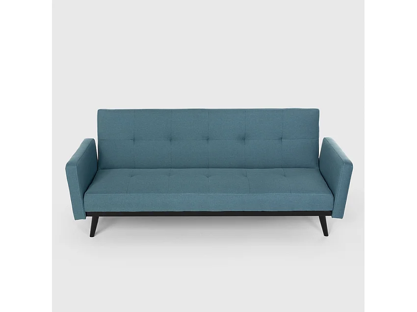 Divano letto 3 posti in tessuto reclinabile clic clac design moderno Tulum - Blu