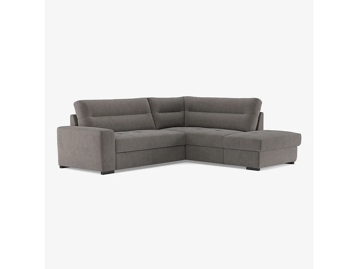 3-Sitzer Schlafsofa mit rechter Récamiere, Stoffbezug, Stauraum Kosta - Schwarz